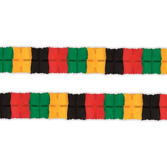 Beistle 4.5" x 12ft. Black, Red, Green & Yellow Leaf Garlands, 2ct.
